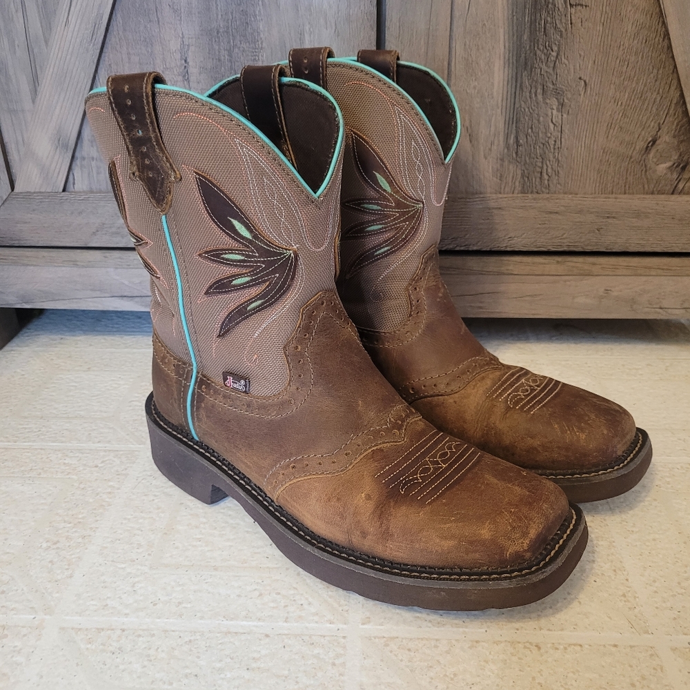 Womens Justin Square Toe Boots